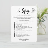 Ik Spy Photo Hunt Wedding Receptie Scavenger Game Kaart (Staand voorkant)