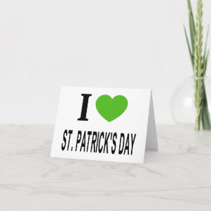 Ik ❤️ ST. DAG PATRICKS met groen hart Kaart