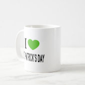 Ik ❤️ ST. PATRICKS DAG met groen hart Koffiemok (Voorkant links)