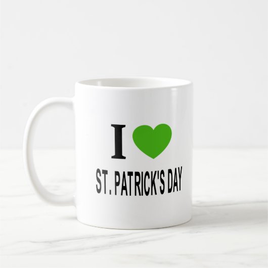 Ik ❤️ ST. PATRICKS DAG met groen hart Koffiemok (Links)