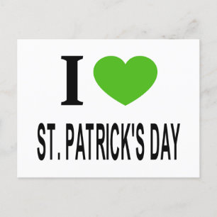 Ik ❤️ ST. PATRICKSDAG met groen hart  Feestdagenkaart