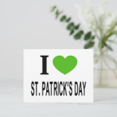 Ik ❤️ ST. PATRICKSDAG met groen hart Feestdagenkaart (Staand voorkant)