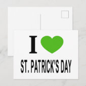 Ik ❤️ ST. PATRICKSDAG met groen hart Feestdagenkaart (Voorkant / Achterkant)