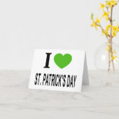 Ik ❤️ ST. PATRICKSDAG met groen hart  Kaart (Gele Bloem)