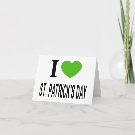 Ik ❤️ ST. PATRICKSDAG met groen hart  Kaart (Voorkant)