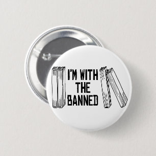Ik sta aan de kant van de verboden boeken ronde button 5,7 cm