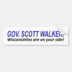 Ik sta aan de kant van Scott Walker Bumpersticker
