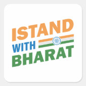 Ik sta achter Bharat India Vierkante Sticker (Voorkant)