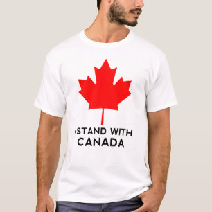 Ik sta achter Canada Amerika Canadees Vlag van de T-shirt