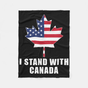 Ik sta achter Canada Amerika Canadese VS Vlag T-sh Fleece Deken