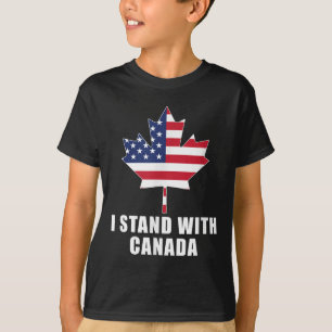 Ik sta achter Canada Amerika Canadese VS Vlag T-sh T-shirt