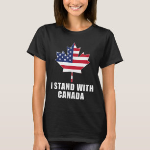 Ik sta achter Canada Amerika Canadese VS Vlag T-sh T-shirt