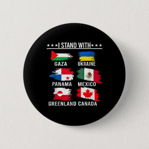 Ik sta achter Canada, Groenland, Mexico, Panama en Ronde Button 5,7 Cm