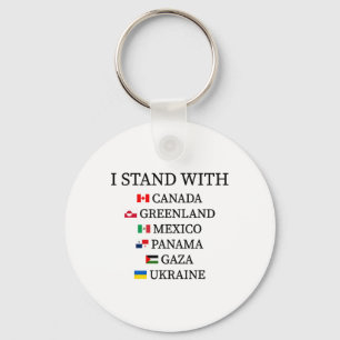 Ik sta achter Canada Groenland Mexico Panama Gaza Sleutelhanger
