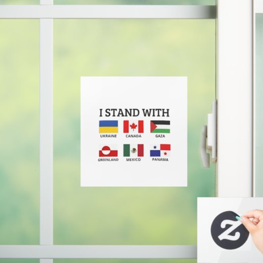 Ik sta achter Canada, Mexico, Gaza en Oekraïne Raamsticker (Huis)