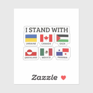 Ik sta achter Canada, Mexico, Gaza en Oekraïne Sticker