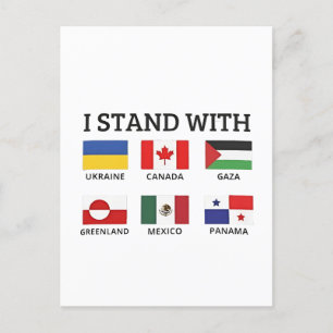 Ik sta achter Canada, Mexico, Gaza en Oekraïne Uitnodiging Briefkaart