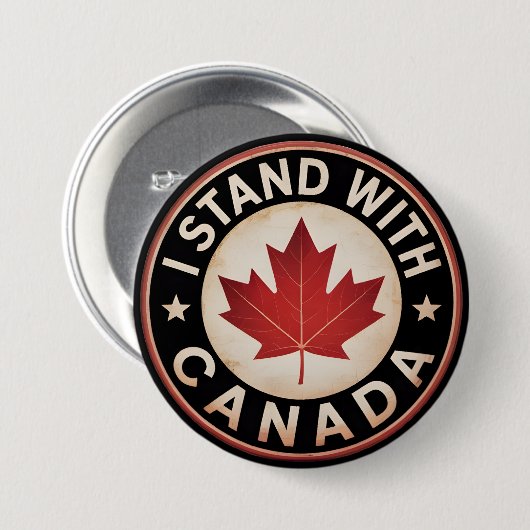 Ik sta achter Canada Ronde Button 7,6 Cm (Voorkant /achterkant)