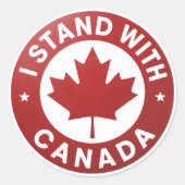 Ik sta achter Canada Ronde Sticker (Voorkant)