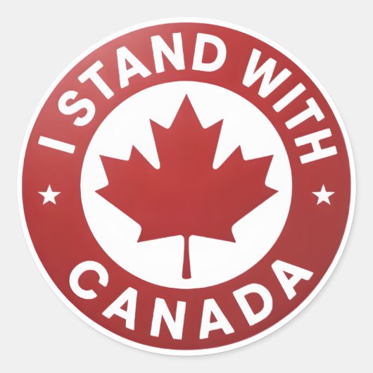 Ik sta achter Canada Ronde Sticker (Voorkant)