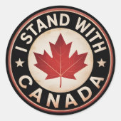 Ik sta achter Canada Ronde Sticker (Voorkant)