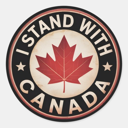 Ik sta achter Canada Ronde Sticker (Voorkant)