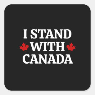 Ik sta achter Canada Vierkante Sticker