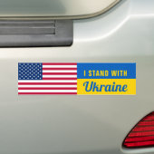 Ik sta achter de Amerikaanse Amerikaanse vlag in O Bumpersticker (Op auto)
