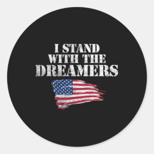Ik sta achter de dromers! Pro-daca Pro-dreamer Ronde Sticker
