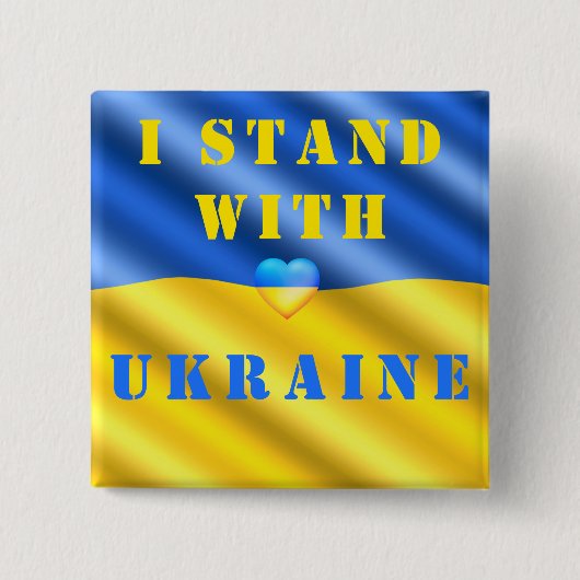 Ik sta achter de Oekraïense Button voor vrijheid (Voorkant)