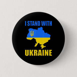 Ik sta achter de Oekraïense kaart en de Oekraïense Ronde Button 5,7 Cm