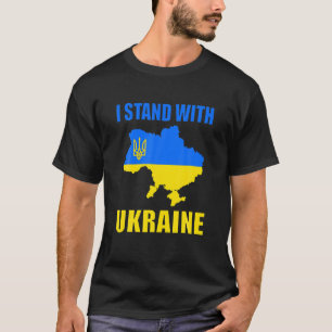 Ik sta achter de Oekraïense kaart en de Oekraïense T-shirt