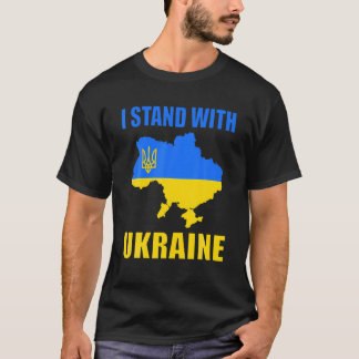 Ik sta achter de Oekraïense kaart en de Oekraïense T-shirt