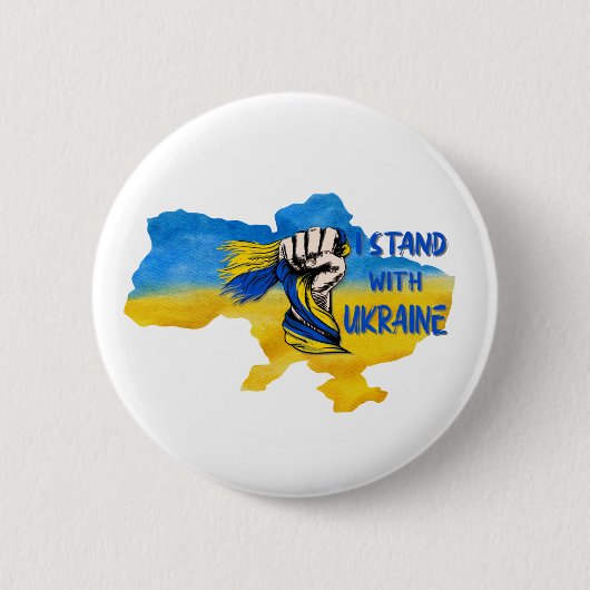 Ik sta achter de Oekraïense slogan Ronde Button 5,7 Cm (Voorkant)