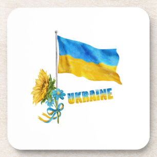 Ik sta achter de Oekraïense slogan Ukraine Support Bier Onderzetter