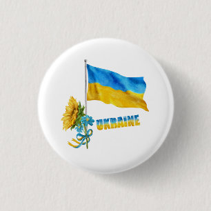 Ik sta achter de Oekraïense slogan Ukraine Support Ronde Button 3,2 Cm