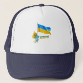 Ik sta achter de Oekraïense slogan Ukraine Support Trucker Pet (Voorkant)
