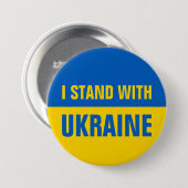 Ik sta achter de Oekraïense solidaire Oekraïense v Ronde Button 7,6 Cm (Voorkant /achterkant)
