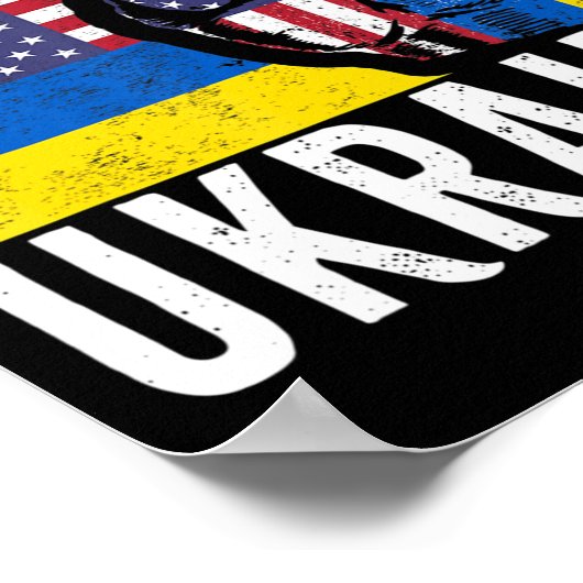Ik sta achter de Oekraïense vlag Amerikaanse vlag  Poster (Hoek)