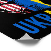 Ik sta achter de Oekraïense vlag Amerikaanse vlag  Poster (Hoek)