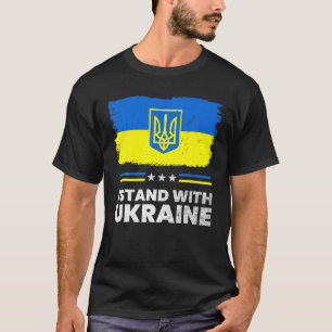 Ik sta achter de Oekraïense vlag die Oekraïne voer T-shirt