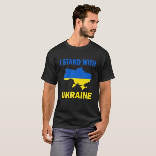 Ik sta achter de Oekraïense vlag die UKR steunt T-shirt (Voorkant volledig)