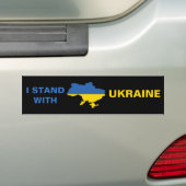 Ik sta achter de Oekraïense vlag en kaart Bumpersticker (Op auto)