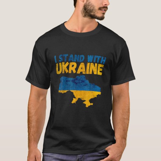 Ik sta achter de  Oekraïense vlag T-shirt (Voorkant)