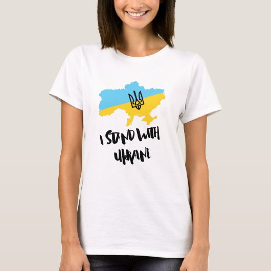Ik sta achter de Oekraïense vlag - Vrouwen T-shirt (Voorkant)
