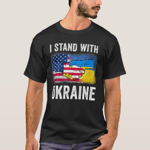 Ik sta achter de Oekraïense vlaggenstaatsteun T-shirt