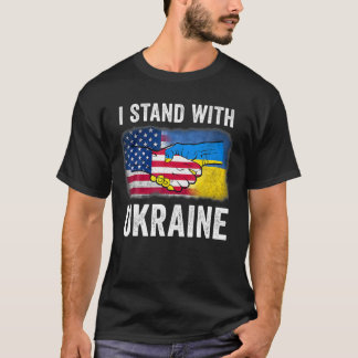 Ik sta achter de Oekraïense vlaggenstaatsteun T-shirt