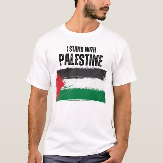 Ik sta achter de Palestijnse steun aan Palestina T-shirt (Voorkant)