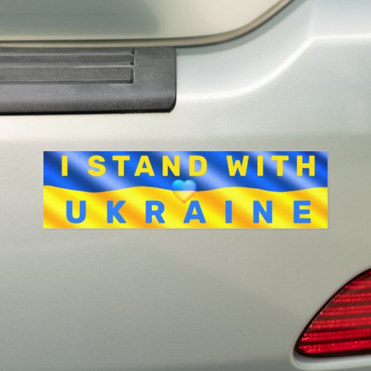 Ik sta achter de steun van de Oekraïense Bumpersti Bumpersticker (Op auto)