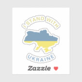 Ik sta achter de steun van de Oekraïense vlaggenka Sticker (Vel)
